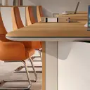 Modern Wood-Finish Conference Table for Office Meeting Rooms – Maoters thumbnail 9