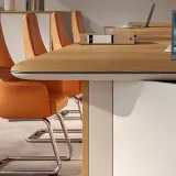 Modern Wood-Finish Conference Table for Office Meeting Rooms – Maoters thumbnail 9