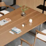 Adjustable Height Solid Wood Conference Table – Modern Long Meeting Desk for Office thumbnail 9
