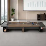 Modern Minimalist Long Conference Table Rectangular Meeting Desk for Office thumbnail 3