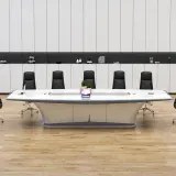 White Painted Long Conference Table – Perfect for Executive Meeting Rooms thumbnail 3