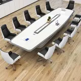 White Painted Long Conference Table – Perfect for Executive Meeting Rooms thumbnail 2