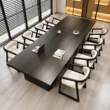 Black Solid Wood Conference Table thumbnail 4