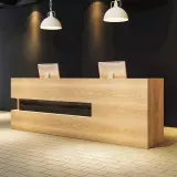 Retro Solid Wood Reception Desk – Maoters thumbnail 4