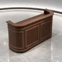 European Retro Solid Wood Curved Front Desk thumbnail 4