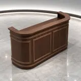 European Retro Solid Wood Curved Front Desk thumbnail 4