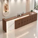 Modern reception desk with wood finish, suitable for office lobbies – Maoters thumbnail 4