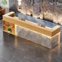Modern luxury wood-finish reception desk - Maoters thumbnail 4