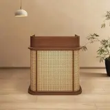 Luxury Rattan Reception Desk – Restaurant & Café Counter thumbnail 1