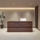 Mid-Century Modern Wood Reception Desk thumbnail 1