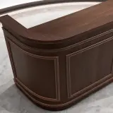 European Retro Solid Wood Curved Front Desk thumbnail 9