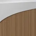 Modern Curved Service Counter with Wooden Grille thumbnail 8