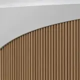Modern Curved Service Counter with Wooden Grille thumbnail 8