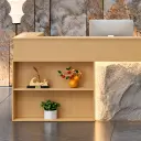 Modern luxury wood-finish reception desk - Maoters thumbnail 10