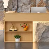 Modern luxury wood-finish reception desk - Maoters thumbnail 10