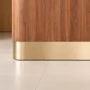 Modern Wood-Finish Reception Desk with Gold-Tone Base for Office Lobbies – Maoters thumbnail 11