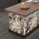 Modern Stone-Texture Reception Desk with Wood Top - Maoters thumbnail 10