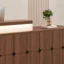 Modern reception desk with wood finish, suitable for office lobbies – Maoters thumbnail 9