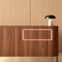Modern Wood-Finish Reception Desk with Gold-Tone Base for Office Lobbies – Maoters thumbnail 12