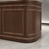 European Retro Solid Wood Curved Front Desk thumbnail 11
