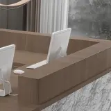 Modern Stone-Texture Reception Desk with Wood Top - Maoters thumbnail 8