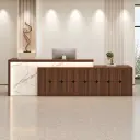 Modern reception desk with wood finish, suitable for office lobbies – Maoters thumbnail 3
