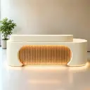 Reception Desk with Rounded Edges and Accent Lighting - Maoters thumbnail 3