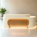 Reception Desk with Rounded Edges and Accent Lighting - Maoters thumbnail 3