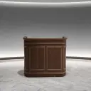 European Retro Solid Wood Curved Front Desk thumbnail 1