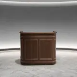 European Retro Solid Wood Curved Front Desk thumbnail 1