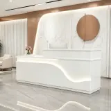 Minimalist Modern Reception Desk with LED Light Accent for Luxury Office Interiors - Maoters thumbnail 2