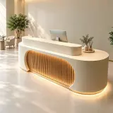 Reception Desk with Rounded Edges and Accent Lighting - Maoters thumbnail 2