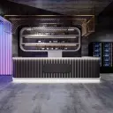 Modern Curved LED Lighted Reception Desk - Maoters thumbnail 2