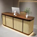 Wabi-sabi Style Reception Desk Made Of Rattan thumbnail 2