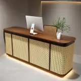 Wabi-sabi Style Reception Desk Made Of Rattan thumbnail 2