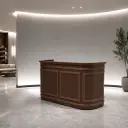 European Retro Solid Wood Curved Front Desk thumbnail 2