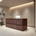 Mid-Century Modern Wood Reception Desk thumbnail 3
