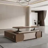 Contemporary Executive Office Desk with Electric Lift thumbnail 1