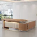 Light Luxury Executive Desk with Side Cabinet thumbnail 4