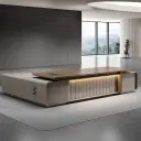 Luxury Office Desk with Light Aesthetic — Modern Simple Design for High-End Study thumbnail 4