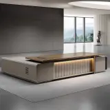 Luxury Office Desk with Light Aesthetic — Modern Simple Design for High-End Study thumbnail 4