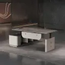 Modern Height Adjustable Electric Office Desk with Drawers & Storage Cabinet thumbnail 4
