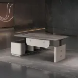 Modern Height Adjustable Electric Office Desk with Drawers & Storage Cabinet thumbnail 4