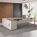 Modern Minimalist L-Shaped Executive Desk - Maoters thumbnail 4