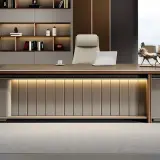 Luxury Office Desk with Light Aesthetic — Modern Simple Design for High-End Study thumbnail 8