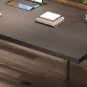 Italian Minimalist Desk with Outlet Solid Wood thumbnail 8