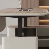 Electric Height Adjustable Standing Desk with Storage Cabinet – Modern Office Desk thumbnail 12