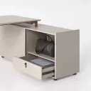 Modern Minimalist L-Shaped Executive Desk - Maoters thumbnail 8