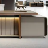 Luxury Office Desk with Light Aesthetic — Modern Simple Design for High-End Study thumbnail 10