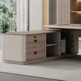 Electric Height Adjustable Standing Desk with Storage Cabinet – Modern Office Desk thumbnail 13